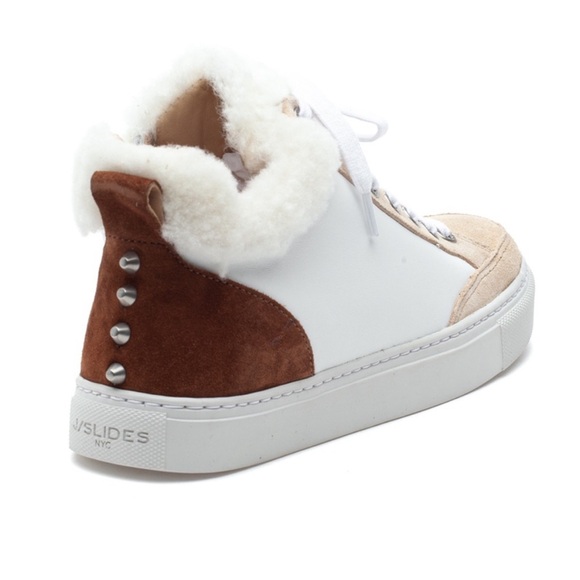 J Slides Leslie White Multi Leather Sneaker - Size 6.5 - Picture 2 of 7